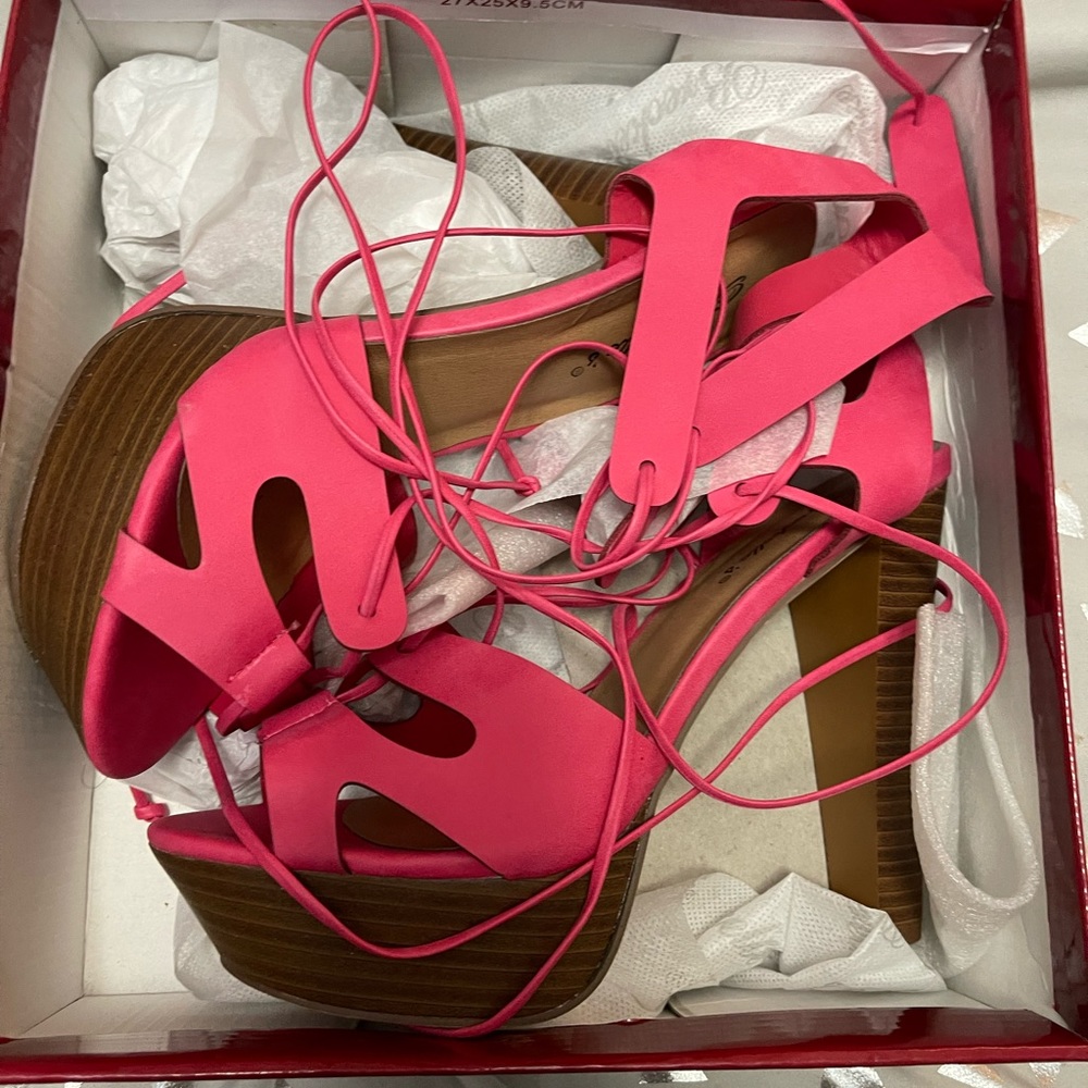 Hot pink platform comfy sexy heels